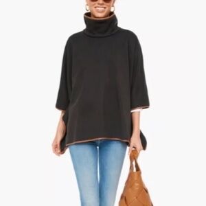 Tuckernuck Leather Trim Funnel Neck Piper Poncho